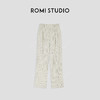 ROMI STUDIO“自我轮廓”100%亚麻条纹肌理感透气直筒西裤421K6007 商品缩略图0
