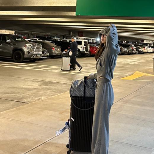 ROMI STUDIO“格雷系列”高腰抽绳休闲百搭直筒花灰色卫裤 23AWK354 商品图2