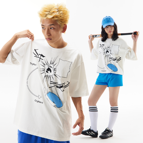 CryingCenter 泪与汗热血漫画T恤白色宽松休闲 哭喊中心