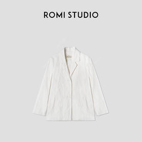 ROMI STUDIO“自我轮廓”斜纹亚麻棉混纺原生砂洗西装外套 24SSW779