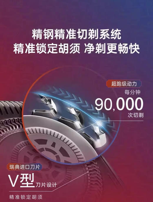 飞利浦男士电动剃须刀S5830 蜂巢5系刮胡刀胡须刀快充礼盒 商品图1