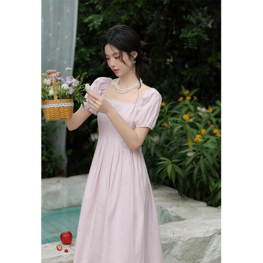 鹿向南 小个子「月朦胧」法式温柔连衣裙2024新款收腰时尚气质裙子 商品图3