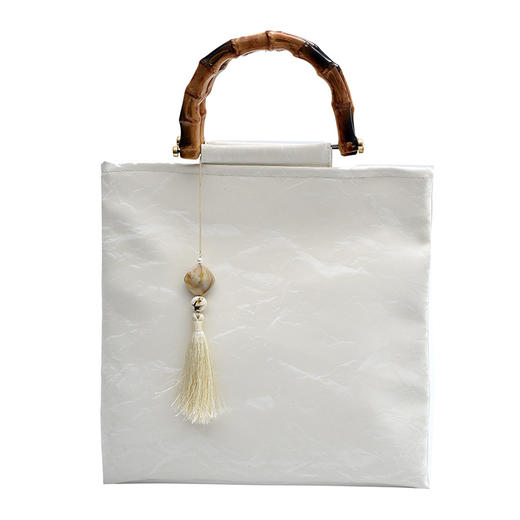 【新中式大容量竹节手提包】国风串珠刺绣波纹国风汉服南风淡雅方包 商品图5