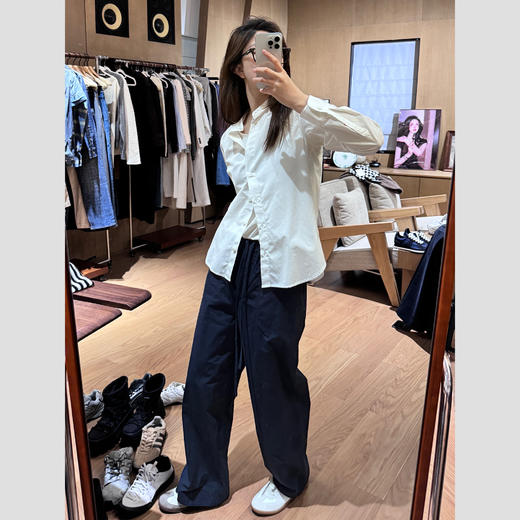 ROMI STUDIO”法式优雅“100%棉宽松休闲立领长袖衬衣 24SST249 商品图0