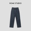 ROMI STUDIO“随性丹宁”高比例棉水洗做旧弹力深蓝牛仔裤23AWN1199 商品缩略图0