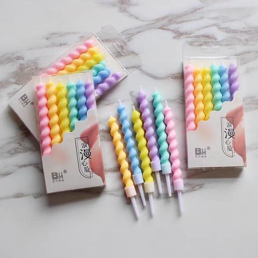 「生日周边配件」糖果色螺旋蜡烛 商品图0