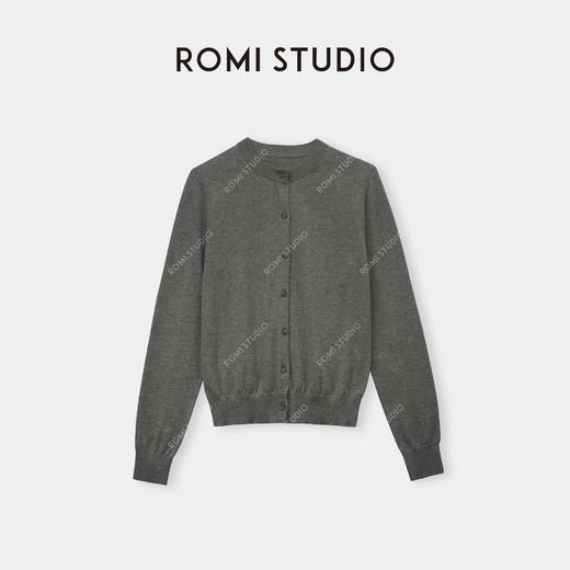 ROMI STUDIO“法式衣橱"16针单边冚毛织混纺透气圆领开衫 24SSM403 商品图0