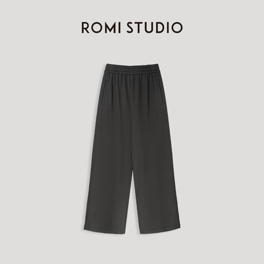 ROMI STUDIO"休闲精致感"、腔调穿搭松紧直筒奶奶灰棉卫裤23AWK199 商品图0