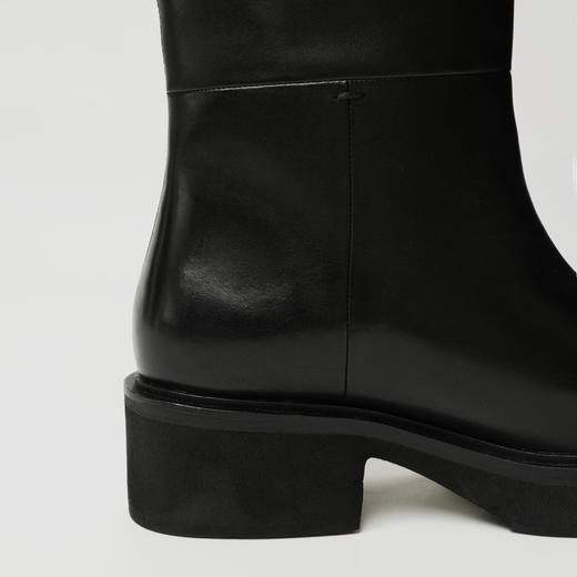 ROMI STUDIO“经典升级”头层牛皮斜口不过膝粗跟长筒靴23AWS054 商品图2