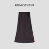 ROMI STUDIO“裸肤挚爱”高密醋酸双面肌理松弛感乌木色半身裙Q3823 商品缩略图1