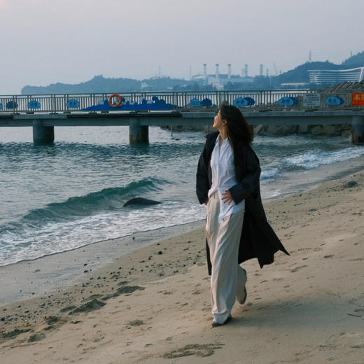 ROMI STUDIO“东方禅意”棉麻酵洗肌理感抽绳收腰直筒长裤 24SSK110 商品图4