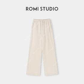 ROMI STUDIO“松弛随性” 高支棉13针腰间抽绳直筒休闲裤24SSK254