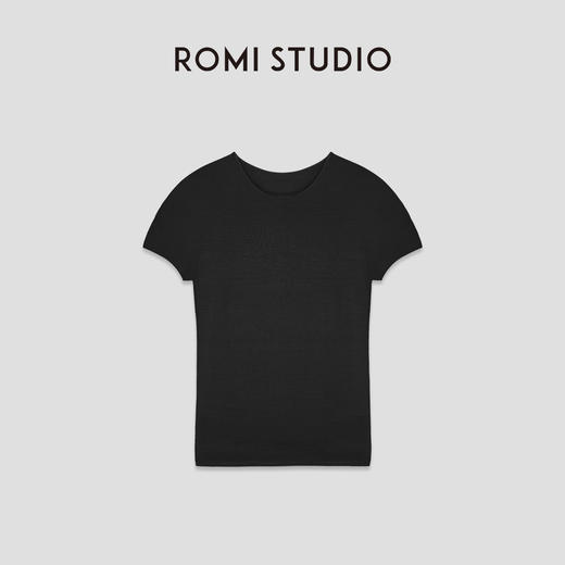 ROMI STUDIO“裸肤挚爱” 轻薄冰爽透气针织基础款纯色短袖T恤M3990 商品图4