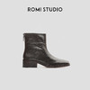 ROMI STUDIO“法式复古”头层小牛皮经典方头后拉链短靴23AWS143 商品缩略图0