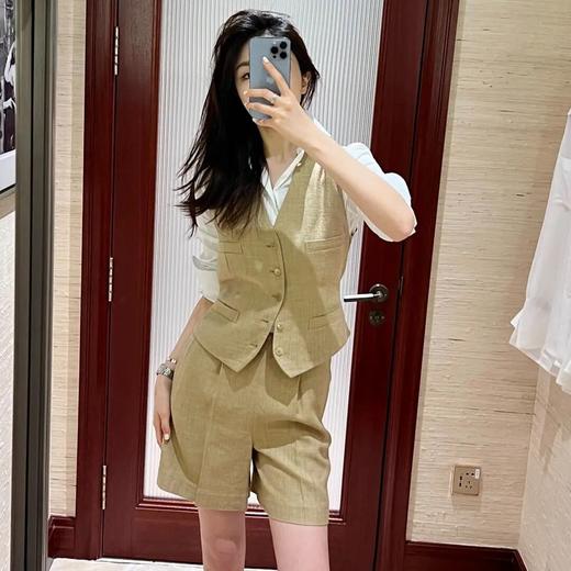 ROMI STUDIO“old+money”系列 显瘦棉麻高腰透气薄款西装短裤K3846 商品图1