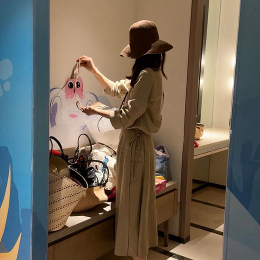 ROMI STUDIO“法式衣橱” 棉麻垂坠感一片式侧系带可调节半裙 Q3925 商品图2