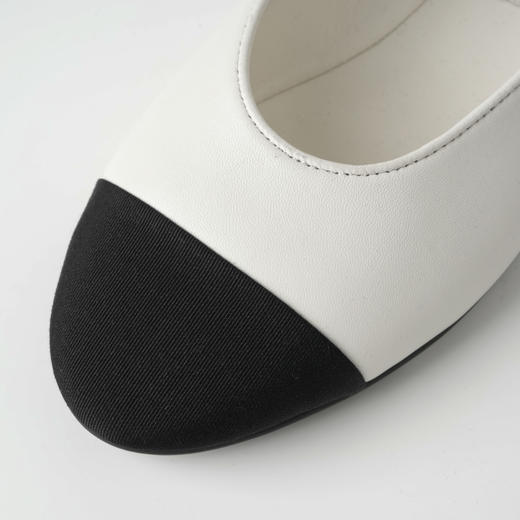 ROMI STUDIO“法式优雅”小羊皮拼色一字带平底芭蕾舞鞋 24SSS242 商品图2