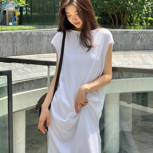 ROMI STUDIO“慵懒随性”110g定制棉阔型长款连衣裙带吊带裙D3777 商品图1