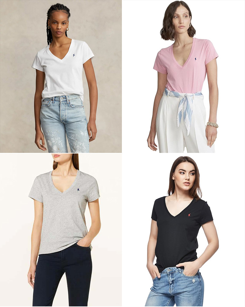 单品包邮现货 THS 7.19-无 元-尾 polo RL家 小白菜请入 马球 polo小马标v领T恤 4色 BH2537