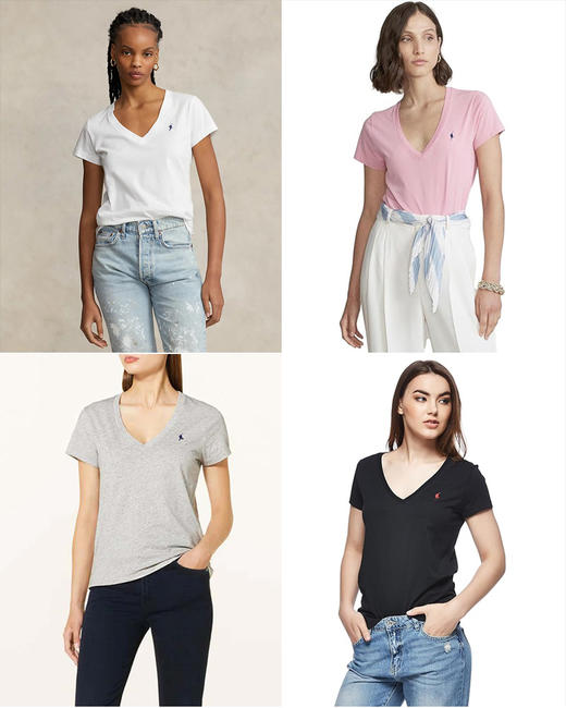 单品包邮现货 THS 7.19-无 元-尾 polo RL家 小白菜请入 马球 polo小马标v领T恤 4色 BH2537 商品图0