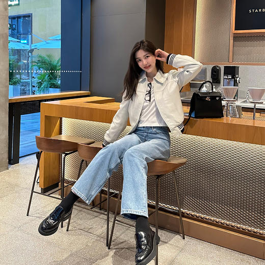 ROMI STUDIO“利落秋冬”时尚百搭翻领短款夹克皮衣外套 23AWW080【微瑕】 商品图2