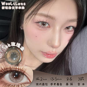 Woolilens 14k玫瑰金 半年抛 两片 14.2mm 参考着色 13.5mm 基弧 8.6 含水 38% 新锐国货