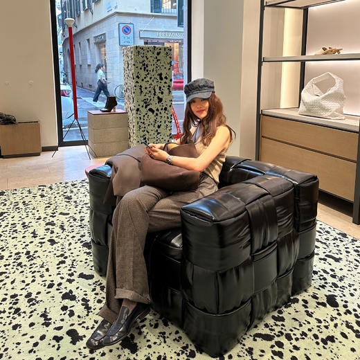 ROMI STUDIO“quiet luxury”羊毛混纺高腰直筒抽绳格纹裤23AWK192 商品图1