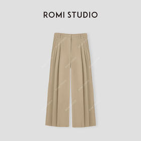 ROMI STUDIO“意式高奢”斜纹竹节肌理定染直筒休闲裤24SSK538