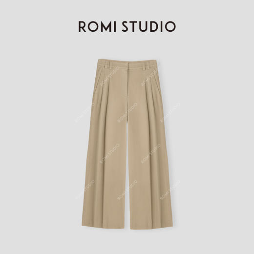 ROMI STUDIO“意式高奢”斜纹竹节肌理定染直筒休闲裤24SSK538 商品图0