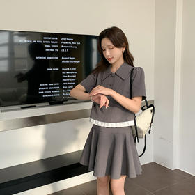 [奢姿轻奢系列]大码女装2025夏季气质翻领两件套胖妹妹时尚套装8942926544