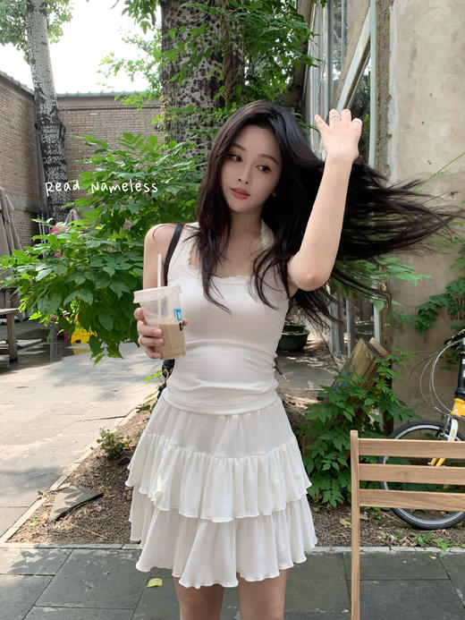Read Nameless /纯欲超舒适弹力奶白色套装 商品图3