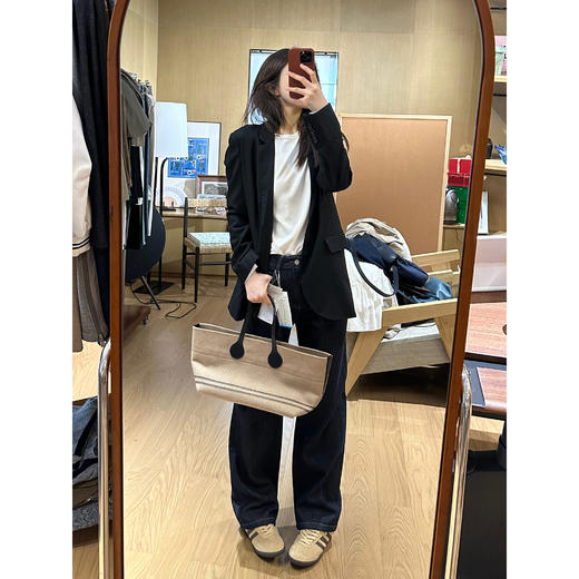 ROMI STUDIO“棕标甄选" 70羊毛混纺半麻衬宽松西装外套 23AWW1147 商品图3