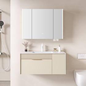 定制帝王洁具陶瓷一体盆岩板洗手盆浴室柜组合CB208悦夏