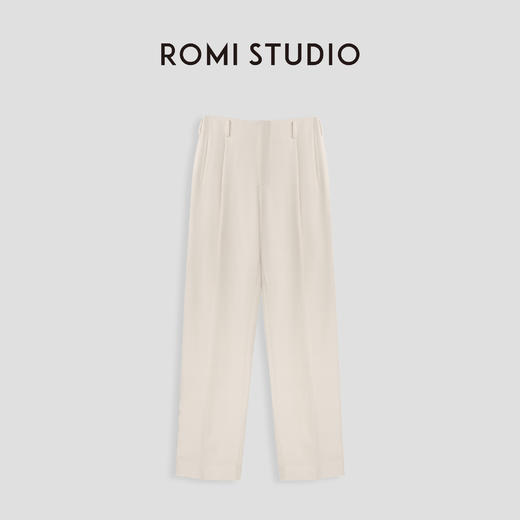 ROMI STUDIO“棕标系列”腔调穿搭高密纹醋酸高腰直筒西裤K4006 商品图4
