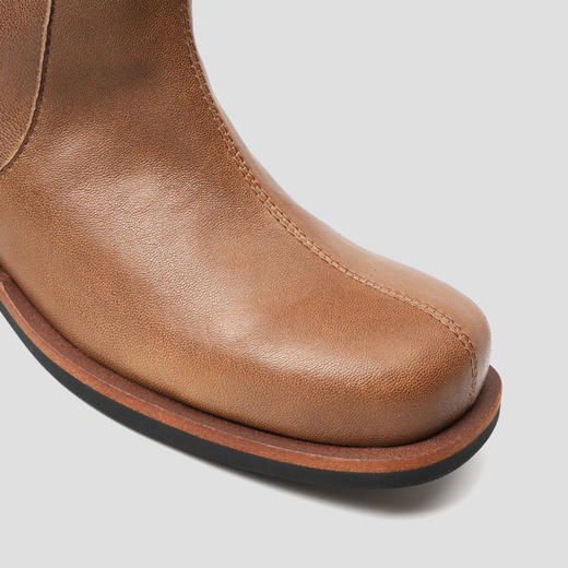 ROMI STUDIO“复古英伦”休闲简约圆方头显瘦侧拉链高筒靴 23AWS012 商品图1