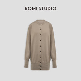 ROMI STUDIO“内外兼备" 100%棉圆领包臀纯色百搭长款针织衫M3783