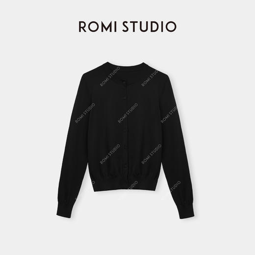 ROMI STUDIO“法式衣橱"16针单边冚毛织混纺透气圆领开衫 24SSM403 商品图2