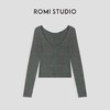 ROMI STUDIO“基础优雅"100%精纺羊毛修身U领针织打底毛衫23AWM422 商品缩略图0