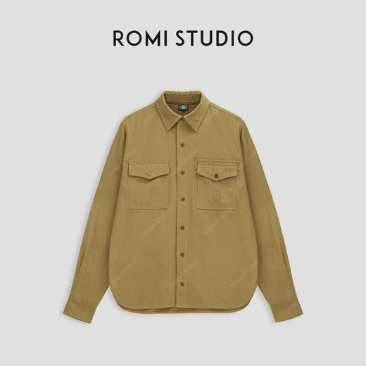 ROMI STUDIO"美式复古”100%棉多口袋牛津布复古卡其衬衣24SST081 商品图0