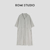 ROMI STUDIO“法式精致”100%匹马棉雾面纸皱衬衣连衣裙 24SSD1111 商品缩略图0