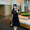 [奢姿轻奢系列]大码女装2025夏季钻饰连衣裙胖妹妹荷叶V领裙子8942890150【1】 商品缩略图0