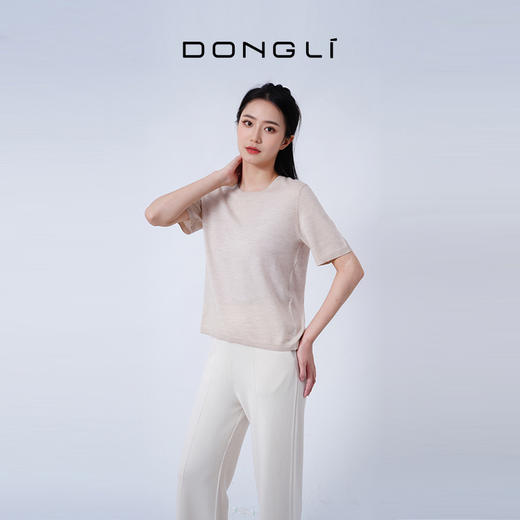 东黎 • 山羊绒女士春夏精纺时尚舒适短袖 4638 商品图6