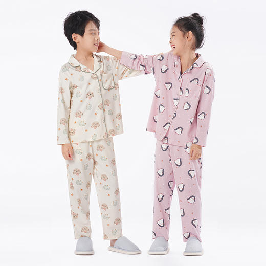 都市丽人眯雅佳睡衣超值精选长袖26支纯棉单面薄童装棉质长袖套装JHT1B5 商品图1