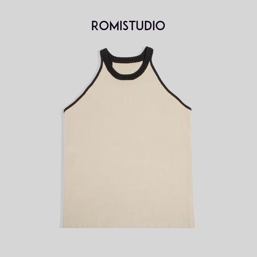 ROMI STUDIO【luxy系列】复古简约 撞色无袖遮副乳吊带背心 M3182 商品图3
