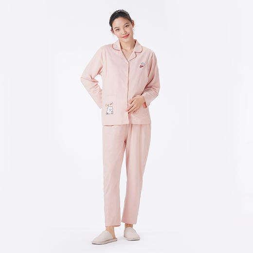 都市丽人睡衣快乐妈咪长袖家居服26支纯棉单面薄女士棉质套装LHT1S1 商品图2