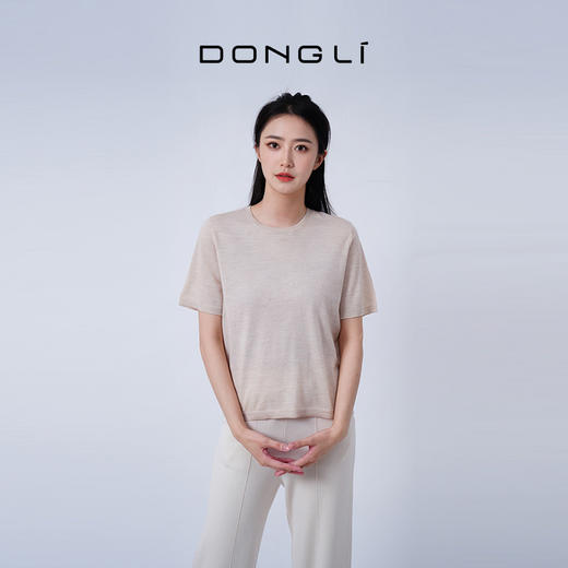 东黎 • 山羊绒女士春夏精纺时尚舒适短袖 4638 商品图5
