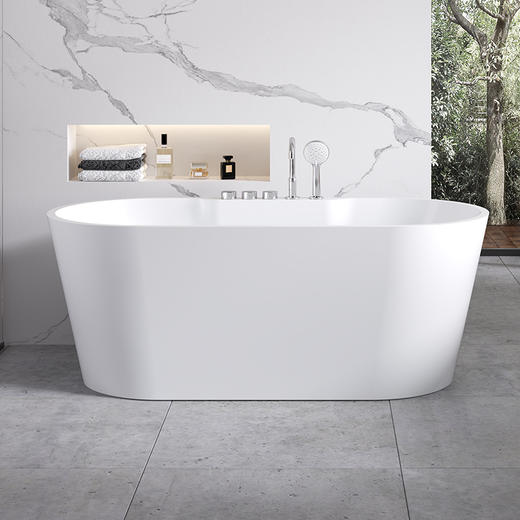 帝王洁具圆形独立浴缸家用泡澡盆成人日式深泡卫生间亚克力1.6米TB012-1 商品图1