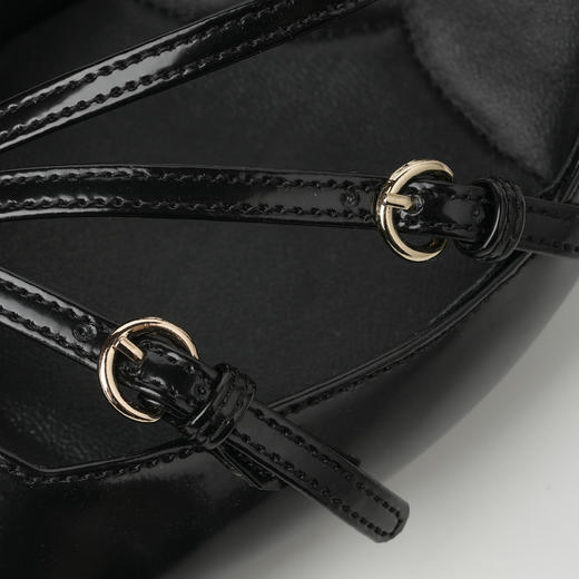 ROMI STUDIO“法式性感”开边珠牛皮拼羊皮尖头系带猫跟鞋 24SSS115 商品图3