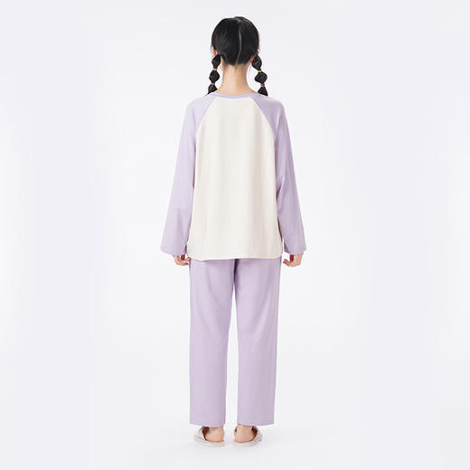 都市丽人睡衣好睡好眠长袖家居服26支CVC单面薄女士棉质套装LHT2K5 商品图3