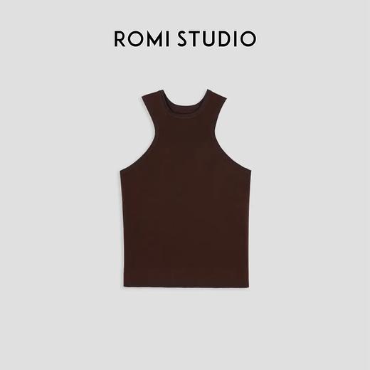 ROMI STUDIO“立体剪裁” 小众设计简约罗纹工字无袖吊带背心 M3829 商品图4